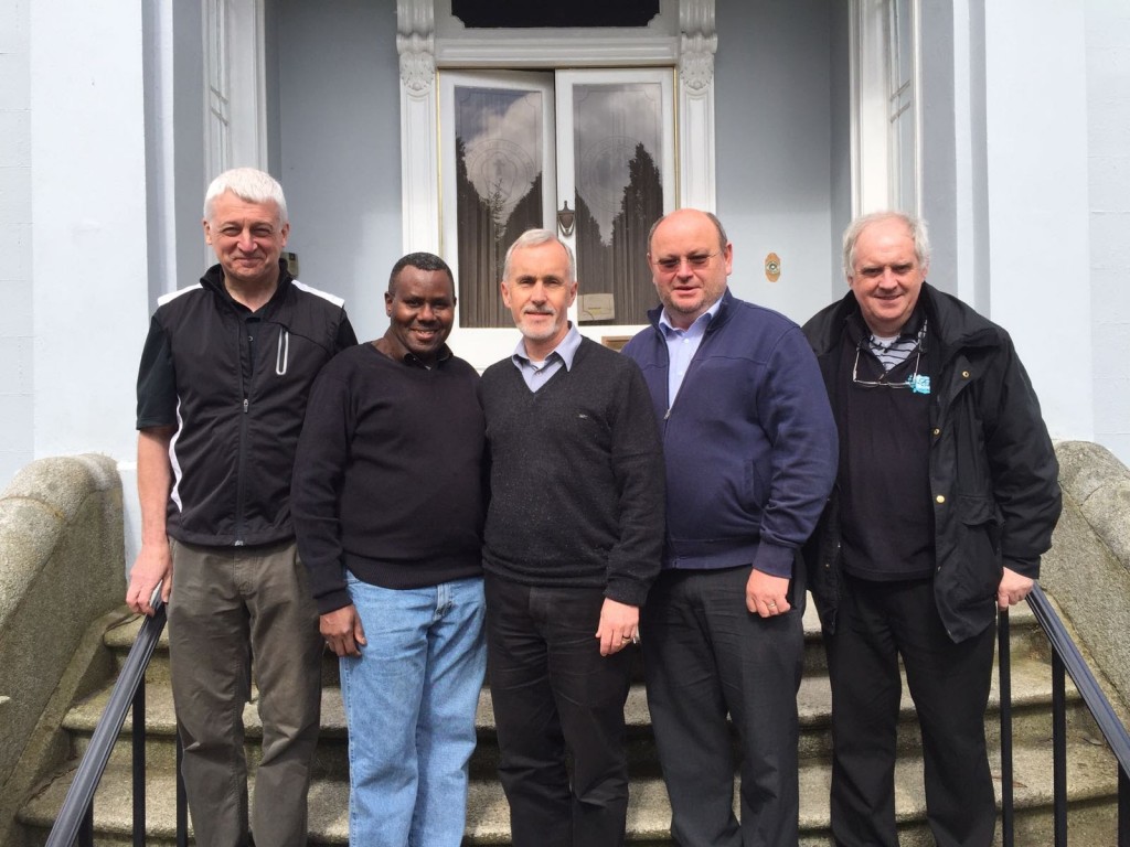 Left to right: Fr. Liam McClarey SAC (First Consultor), Fr. Martin Mareja SAC, Fr. Derry Murphy SAC (Provincial), Fr. MIchael Irwin SAC, Bro. Stephen Buckley SAC