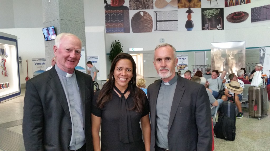 Frs. John Kelly & Derry Murphy with Susana